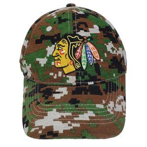 Chicago Blackhawks Hat Green Digital Camo NHL‎ Hockey Cap Kick10 Pro Gear OSFA